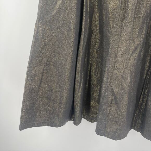 BCBGMAXAZRIA Skirt Size 4 Gold Black Pleated High Waisted A-Line Business Casual - Picture 8 of 14